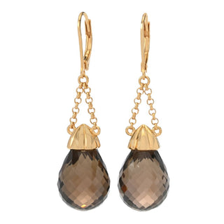 MUSE Choice of 18x13mm Faceted Briolette Gemstone Chain Drop Earrings