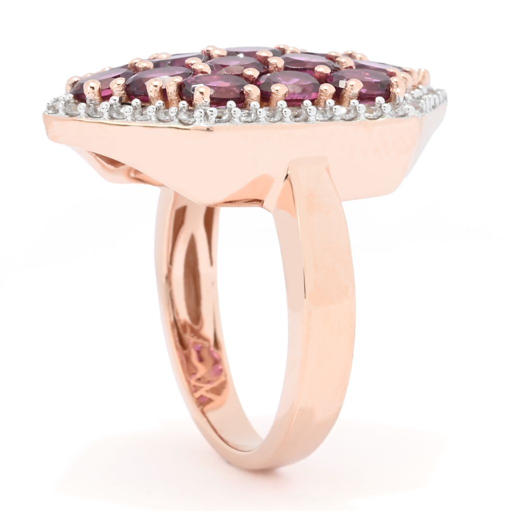 MUSE Choice of Gemstone Cluster & White Zircon Hexagonal Shield Ring