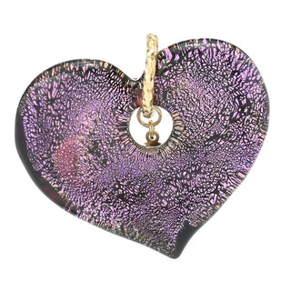 Il Murano di Francesca 44x38mm Murano Glass Metallic Heart Pendant
