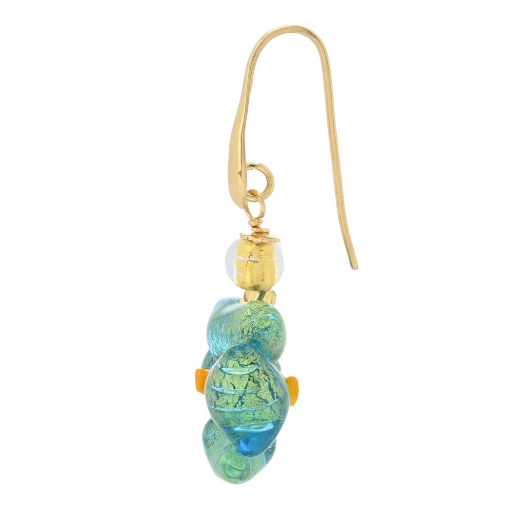 Il Murano di Francesca Murano Glass Flower 1.75" Drop Earrings