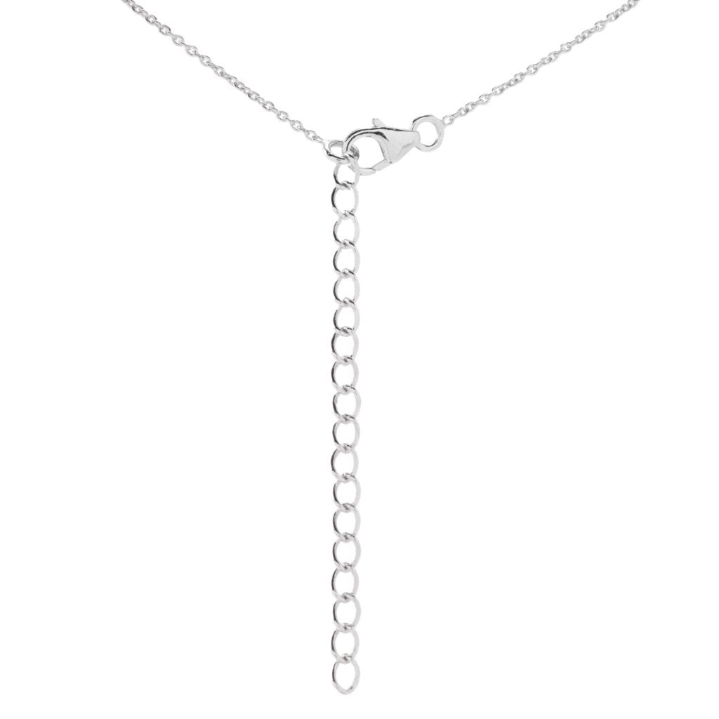 MUSE Sterling Silver 23mm Triangle Pink Drusy & Gem Pendant w/ Chain