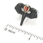 18K Gold Plated Platinum Plated 1.52ctw Garnet & Black Spinel Elephant Ring