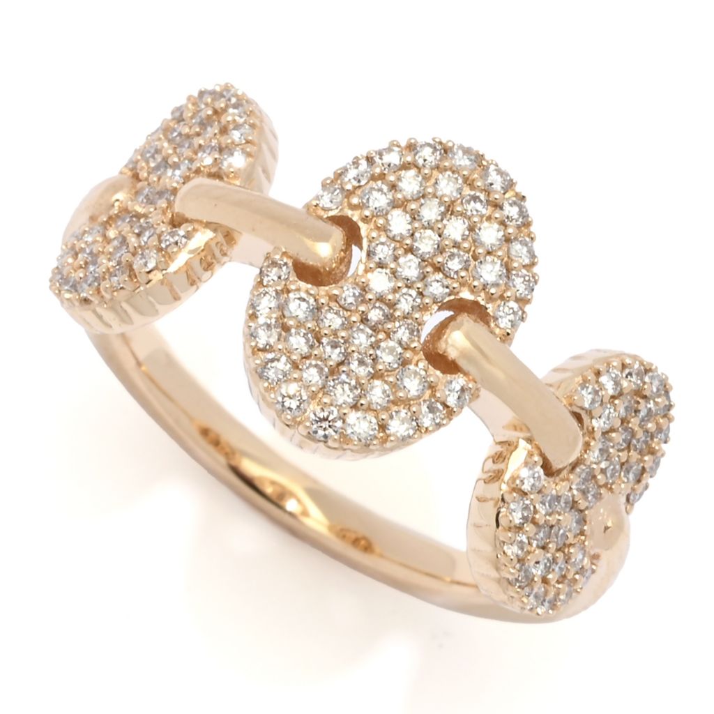 morris-david-14k-gold-0-50ctw-pave-diamond-3-station-link-ring