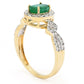 Cocci Collection 14K Gold Polished 1.50ctw Oval Emerald & Diamond Ring