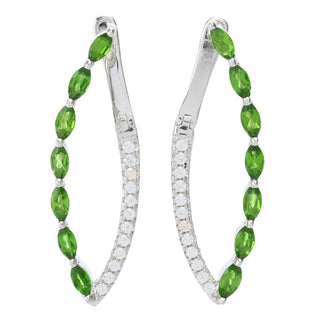 Claire Vessot Designs Choice of Exotic Gem Marquise Shape Hoop Earrings