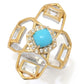 Claire Vessot Designs 5mm Sleeping Beauty Turquoise & Gem Geometric Ring