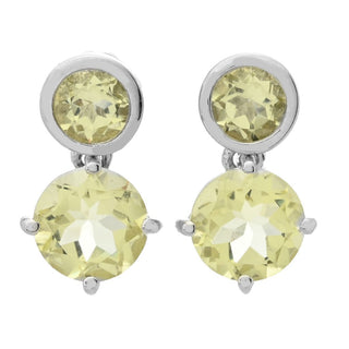 Claire Vessot Designs Choice of Prong & Bezel Set Gemstone "Staple" Earrings