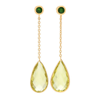 Claire Vessot Designs 14K Gold Plated Choice of Pear Shape Gem Drop Earrings