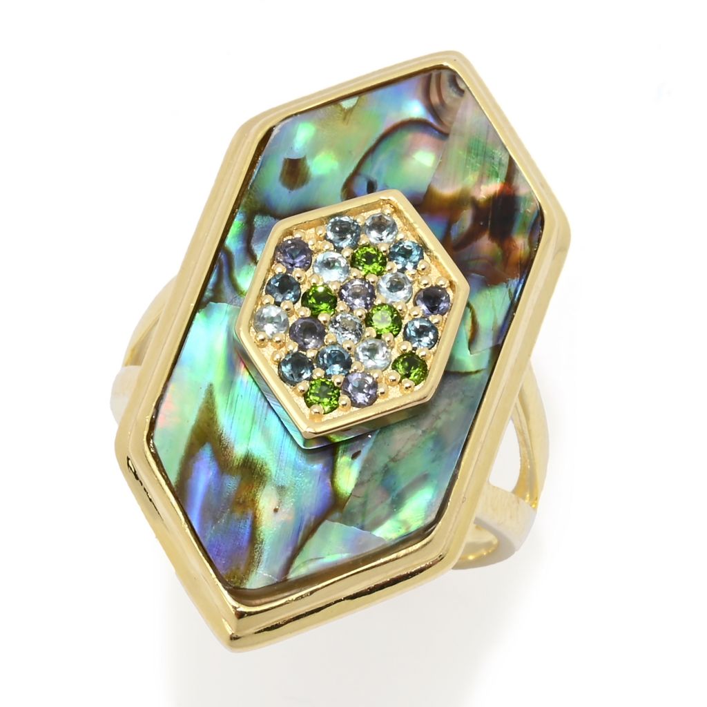 claire-vessot-designs-fancy-cut-abalone-multi-gem-hexagon-shape-ring