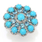 Gem Treasures "Desert Flower" Sleeping Beauty Turquoise & Swiss Blue Topaz Ring