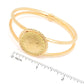 Toscana Italiana 18K Gold Plated Tubing Genuine 200 Lire Coin Bangle Bracelet
