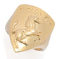 Toscana Italiana 18K Gold Plated Polished Arezzo Crest Shield Ring