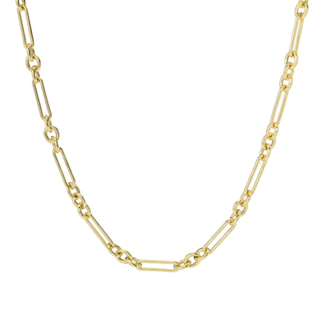 Toscana Italiana 18K Gold Plated Choice of Length Alternating Link Necklace