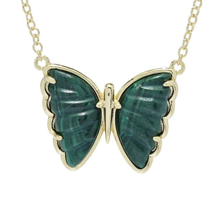 Aurelia 15x8.5mm Choice of Carved Gemstone Butterfly Necklace