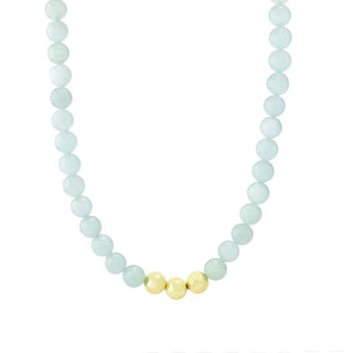 Aurelia 18K Gold Plated 10mm Round Choice of Gem Bead 18"+2" Necklace