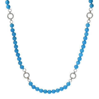 Artisan Silver by Samuel B. Turquoise Bead & Silver Link Station Necklace