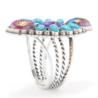 Southwest Elements "Statements" Colors of Turquoise Braided Ring