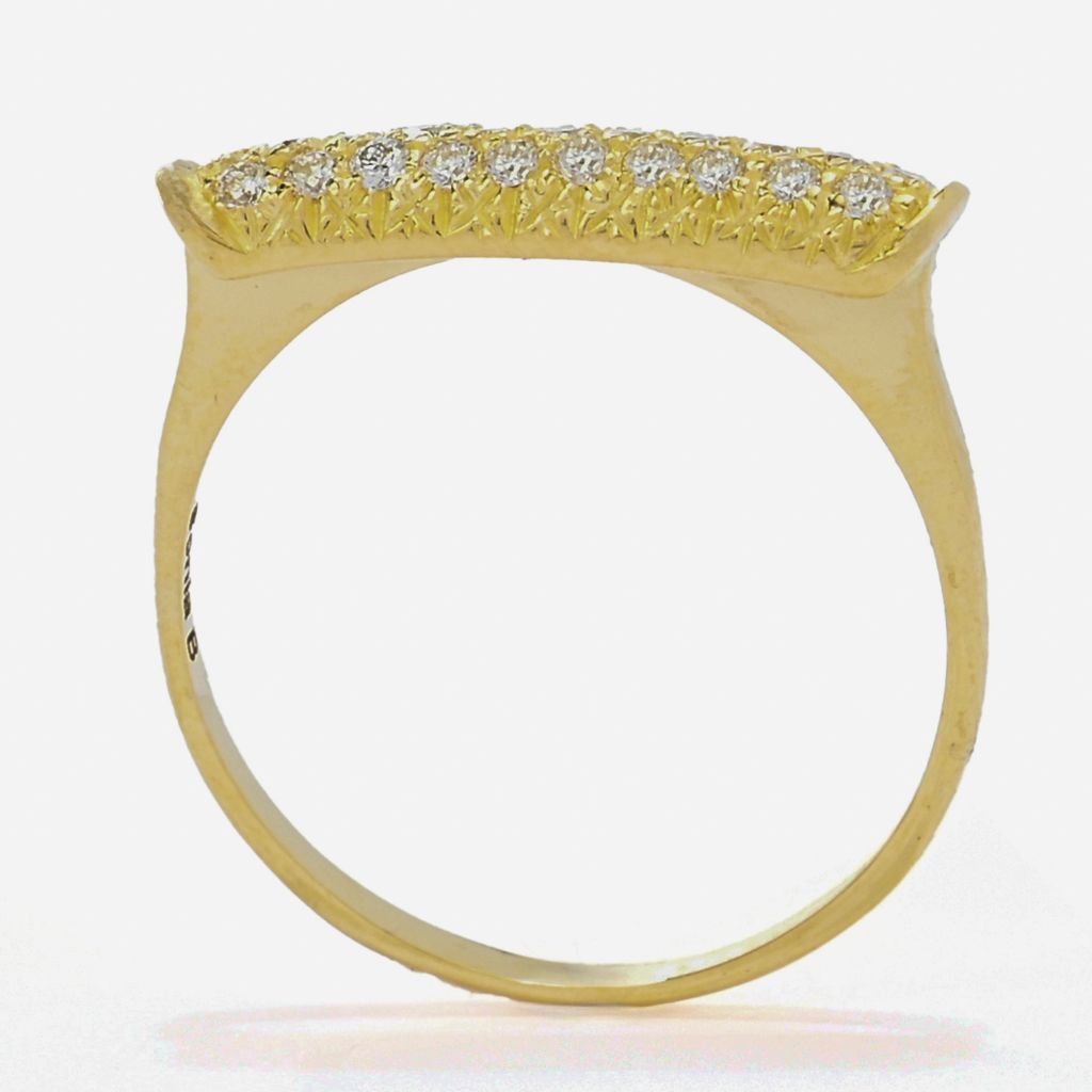 Sonia Bitton Galerie de Bijoux 14K Gold 0.31ctw Diamond Pave Barrel Ring