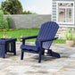 Zenithia Outdoor Foldable Adirondack Chair with 2 Cup Holders, Blue