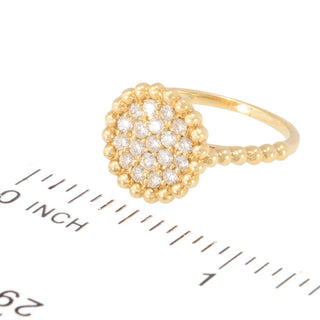 Morris & David 14K Gold 0.51ctw Diamond Beaded Border Ring, 2.7 grams