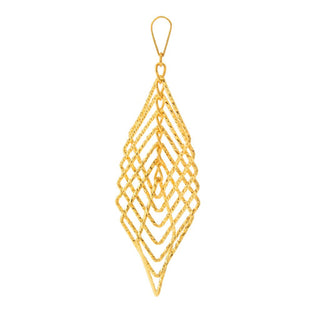 Lambert Cheng 24K Gold Polished & Multi Diamond Cut Pendant, 2.0 grams