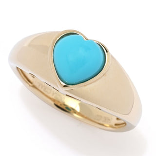 CIRARI 14K Gold Polished 7mm Heart Shape Turquoise Ring, 4.0 grams