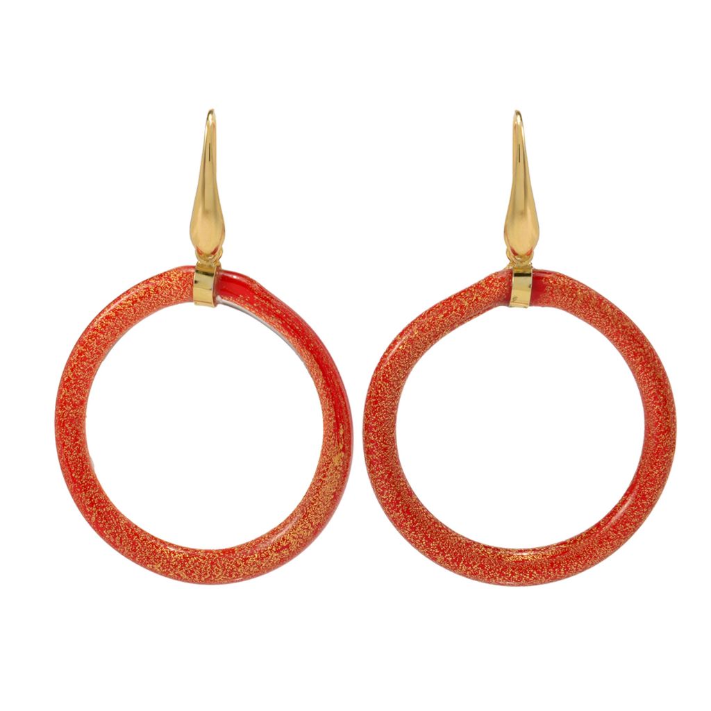 Il Murano di Francesca 18K Gold Accented Murano Glass Hoop Earrings