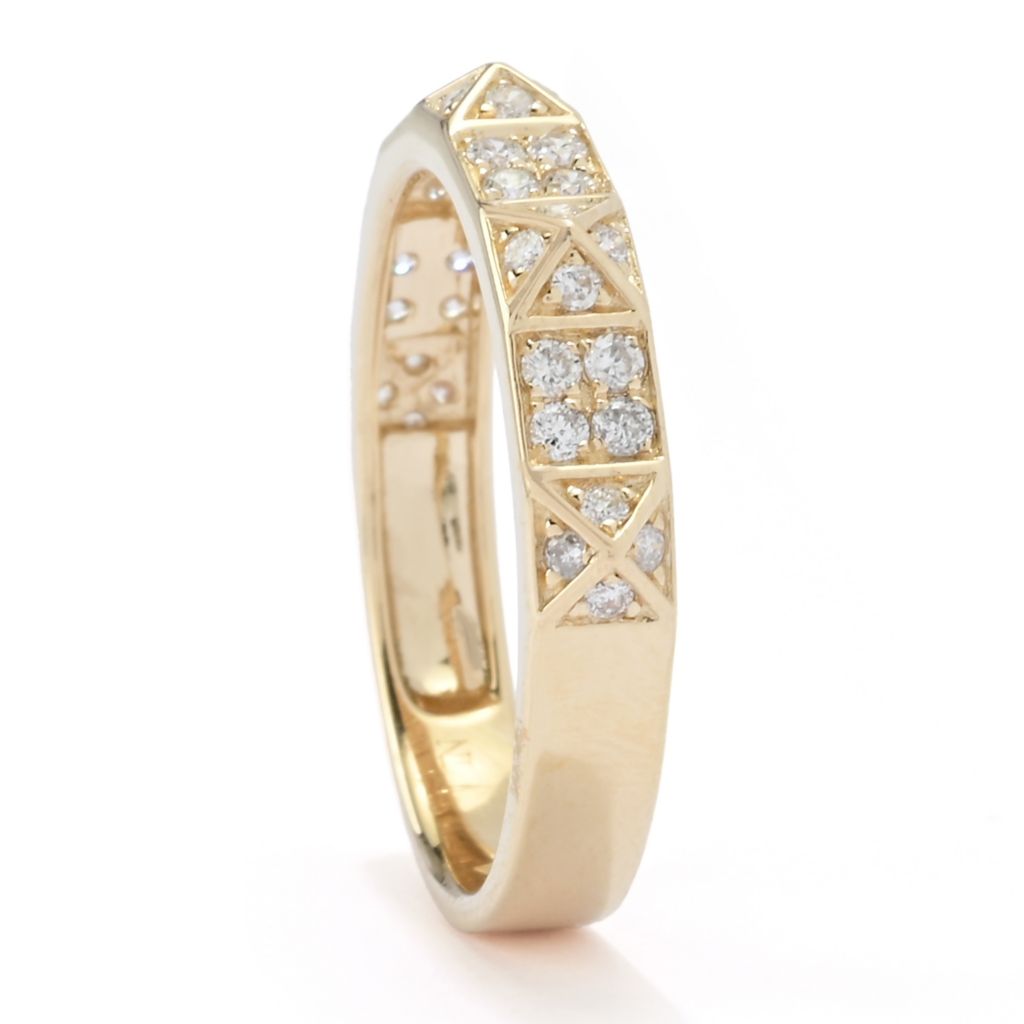 Beverly Hills Elegance 14K Gold 0.33ctw Diamond Pyramid Ring