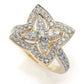 Cocci Collection 14K Gold Polished 1.00ctw Diamond Star Ring, 5.1 grams