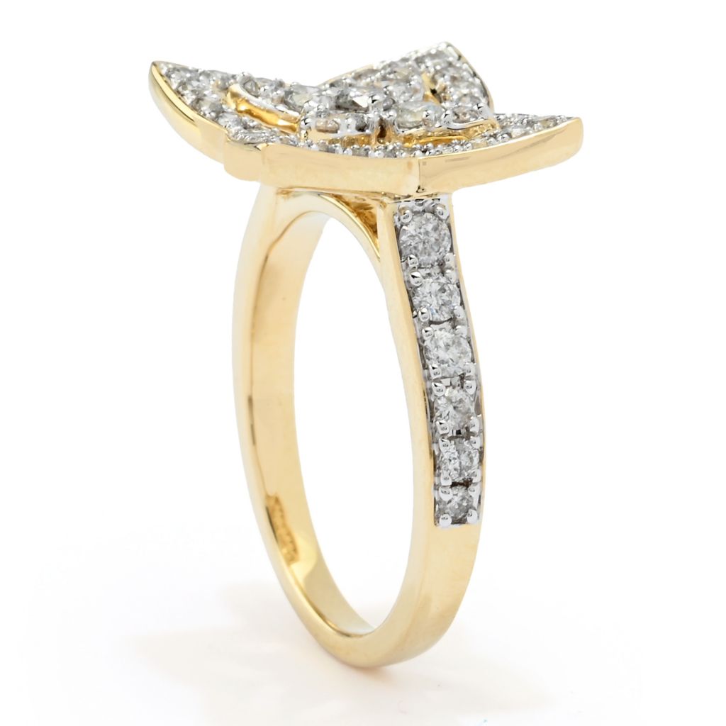 Cocci Collection 14K Gold Polished 1.00ctw Diamond Star Ring, 5.1 grams