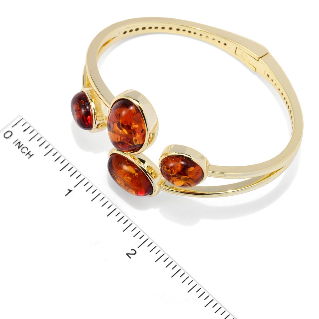 Aurelia 18K Gold Plated Amber Choice of Size Hinged Bangle Bracelet