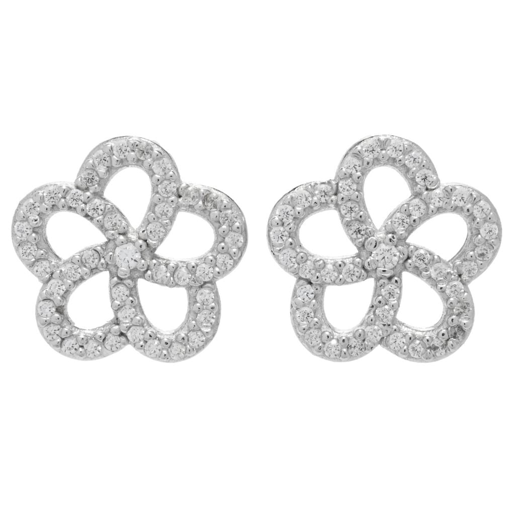 Brilliante Italia 0.43 DEW Simulated Diamond Flower Cluster Earrings
