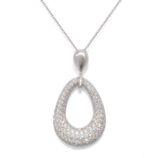 Brilliante Italia 1.44 DEW Simulated Diamond Teardrop Pendant w/ Chain