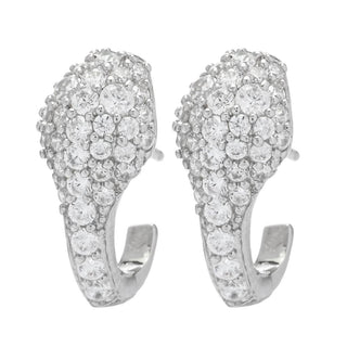 Brilliante Italia 0.86 DEW Simulated Diamond Huggie Hoop Earrings