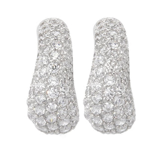 Brilliante Italia 1.86 DEW Simulated Diamond Pave J-Hoop Earrings