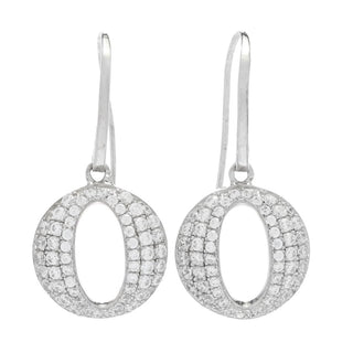 Brilliante Italia Sterling Silver 0.86 DEW Simulated Diamond Cutout Dangle Earrings