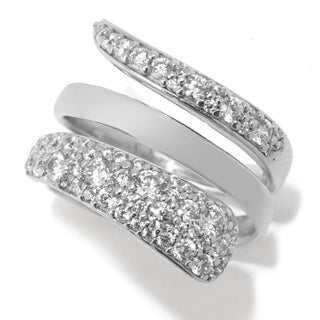 Brilliante Italia Sterling Silver 0.86 DEW Simulated Diamond Wrap Ring