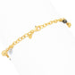 Verona Gioielli 18K Gold Plated Polished & Satin Beaded 11" Rolo Anklet