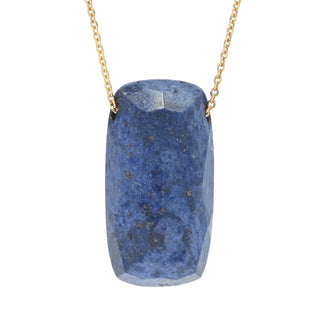 Verona Gioielli 18K Gold Plated Choice of Color 25x13mm Quartz Pendant w/ Chain