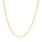 Verona Gioielli 18K Gold Plated Hammered Flat Paperclip Link 31.5" Necklace