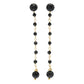 Verona Gioielli 18K Gold Plated Shiny Black Spinel Bead Drop/Stud Earrings