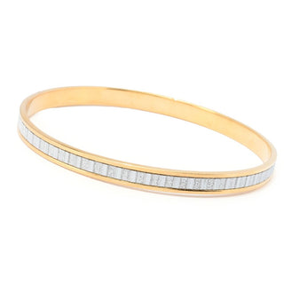Verona Gioielli 18K Gold Plated or Sterling Silver Glitter Bangle Bracelet