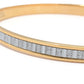 Verona Gioielli 18K Gold Plated or Sterling Silver Glitter Bangle Bracelet