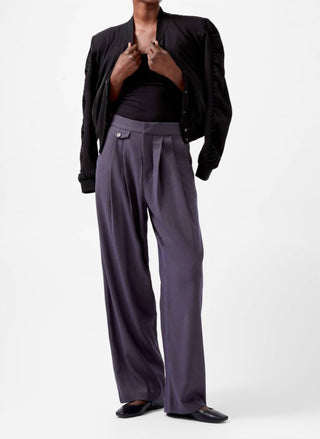 French Connection - Women's Carmine Flannel Wide Leg Trouser Pants