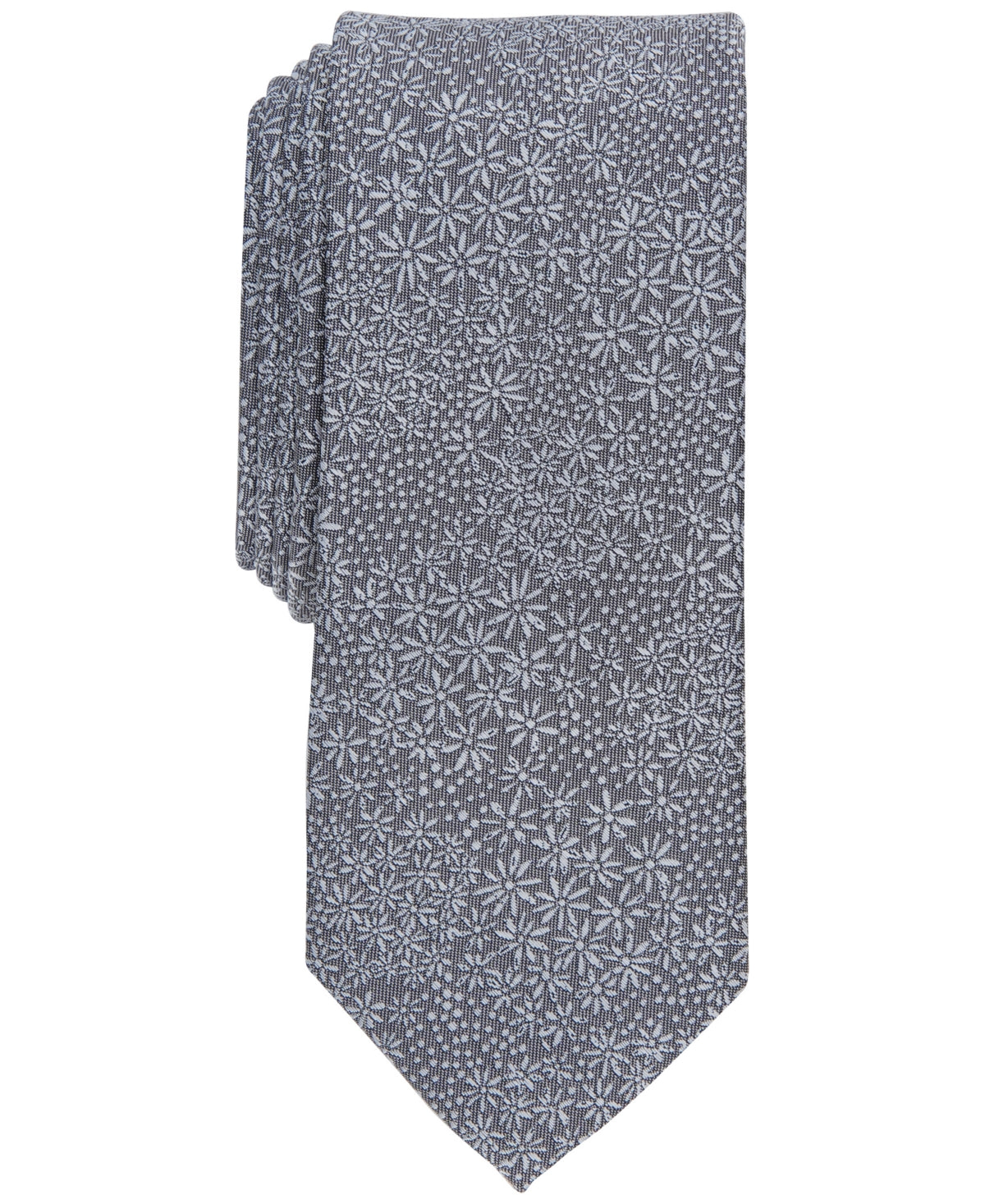 Bar III Men's Gray Levetin Skinny Floral Tie - Regular