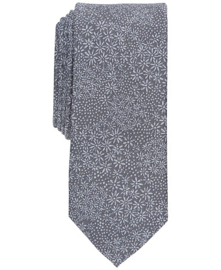 Bar III Men's Gray Levetin Skinny Floral Tie - Regular