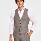 Bar III Mens Slim Fit Check Suit Vest