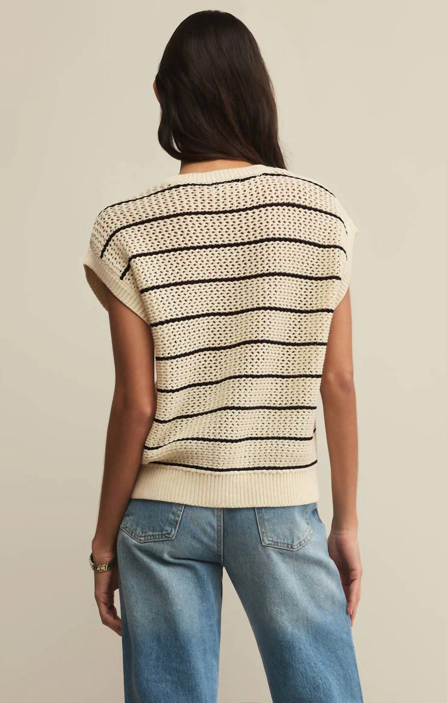 Z Supply - Ines Striped Crochet Sweater Top