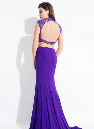 Rachel Allan - Beaded Two-piece Jersey Gown