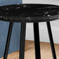 Accent Table Side Round Marble Look Contemporary & Modern - Black
